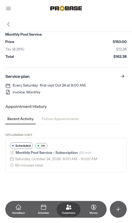 Before completing a subscription appointment