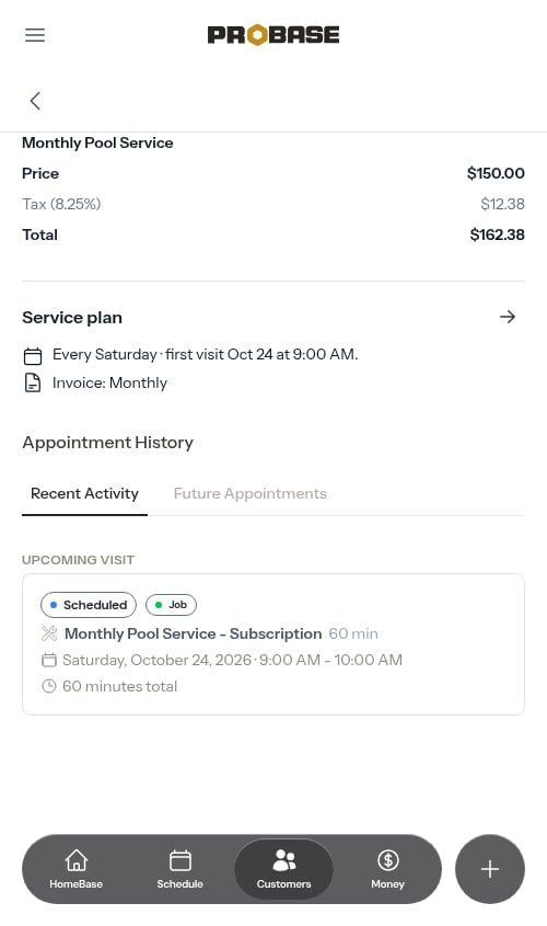 Before completing a subscription appointment