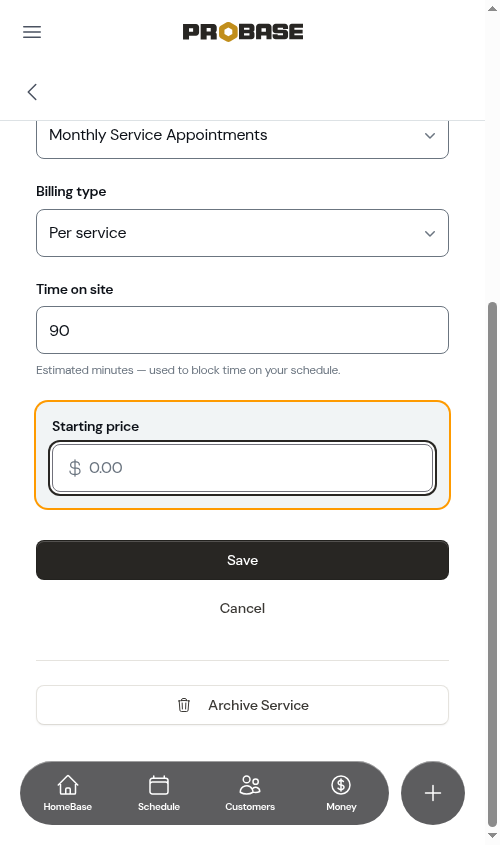 Add default opening the edit form on the price field
