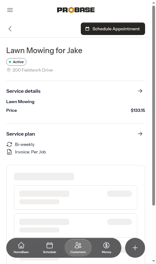 Schedule appointment button