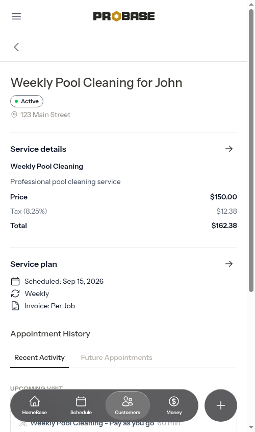 Service details page