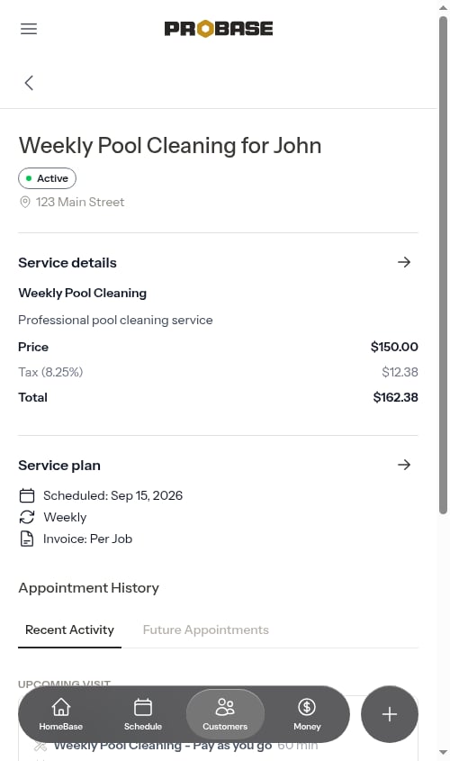 Service details page