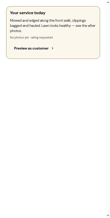 The preview card for a visit with no photos