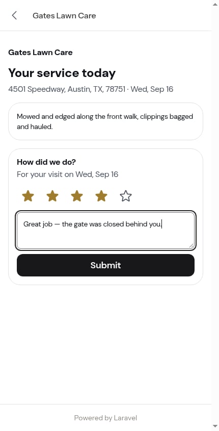 Choosing stars and writing a comment