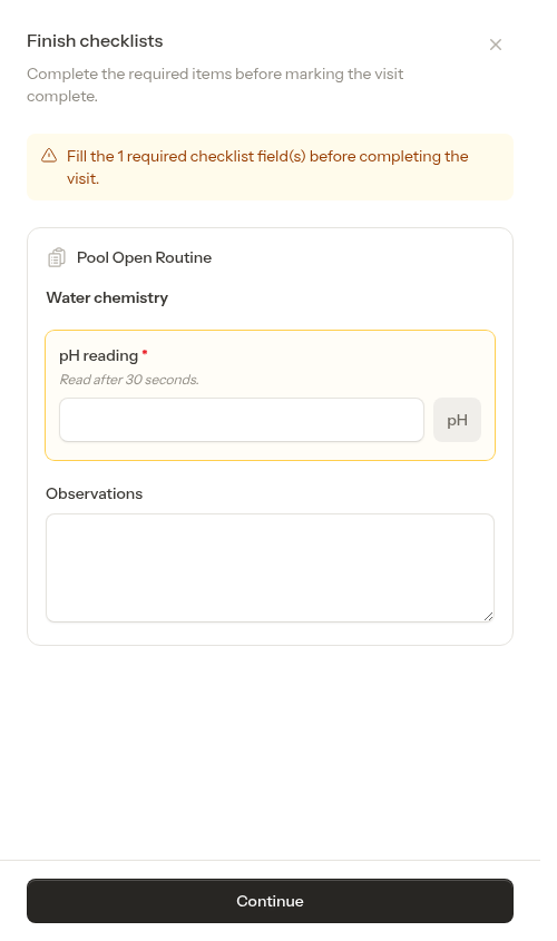 Blocked on a required question