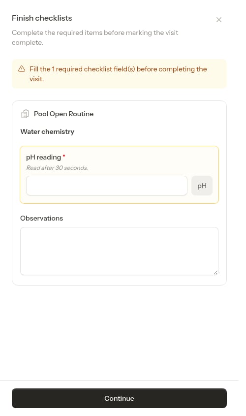 Blocked on a required question