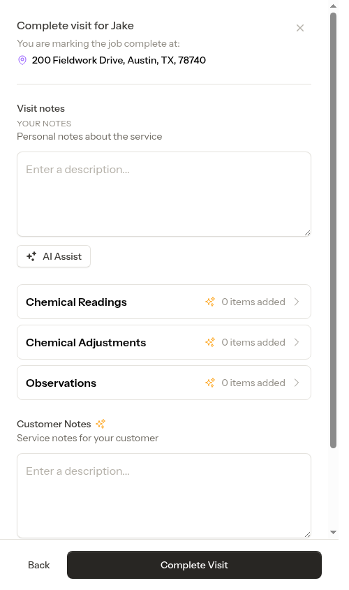 Completion form after the checklist gate