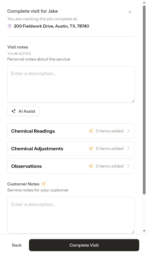 Completion form after the checklist gate