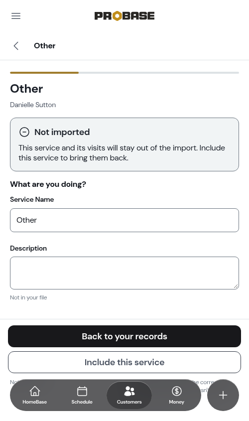 A service left out of the import