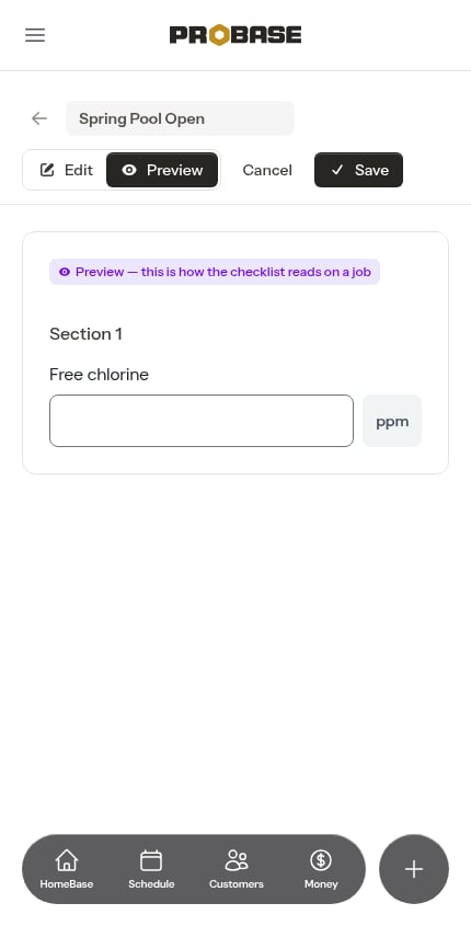 Checklist preview