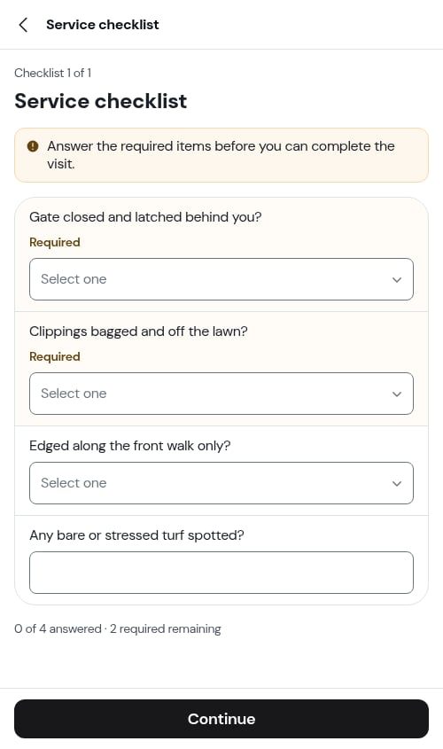 Blocked on a required question