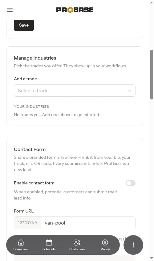 Manage Industries card