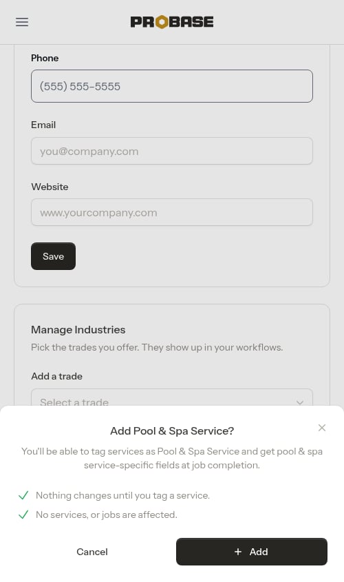 Confirm adding a trade