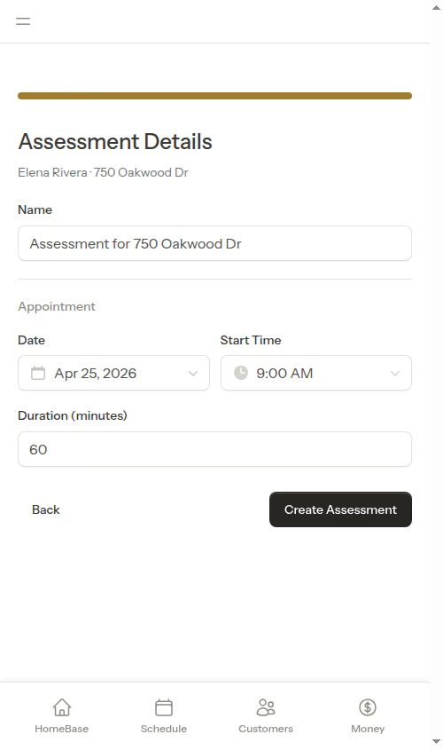 Assessment prefilled