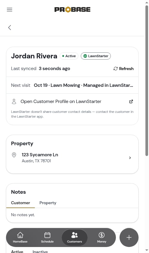 Last synced and Refresh on a marketplace customer profile