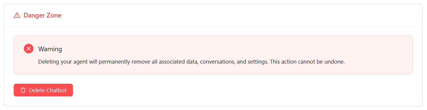Deleting chatbot permanently