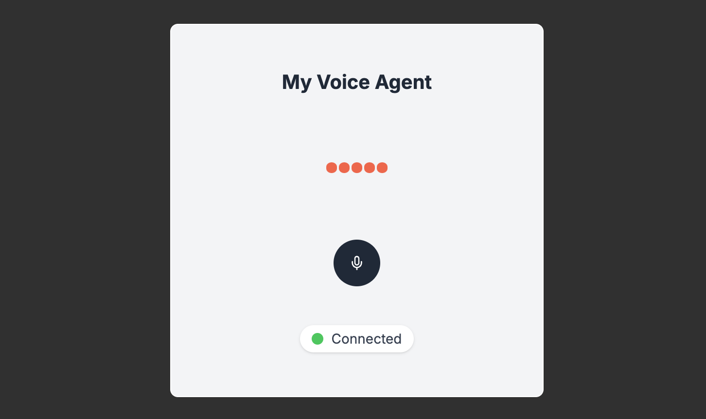 Example voice agent UI