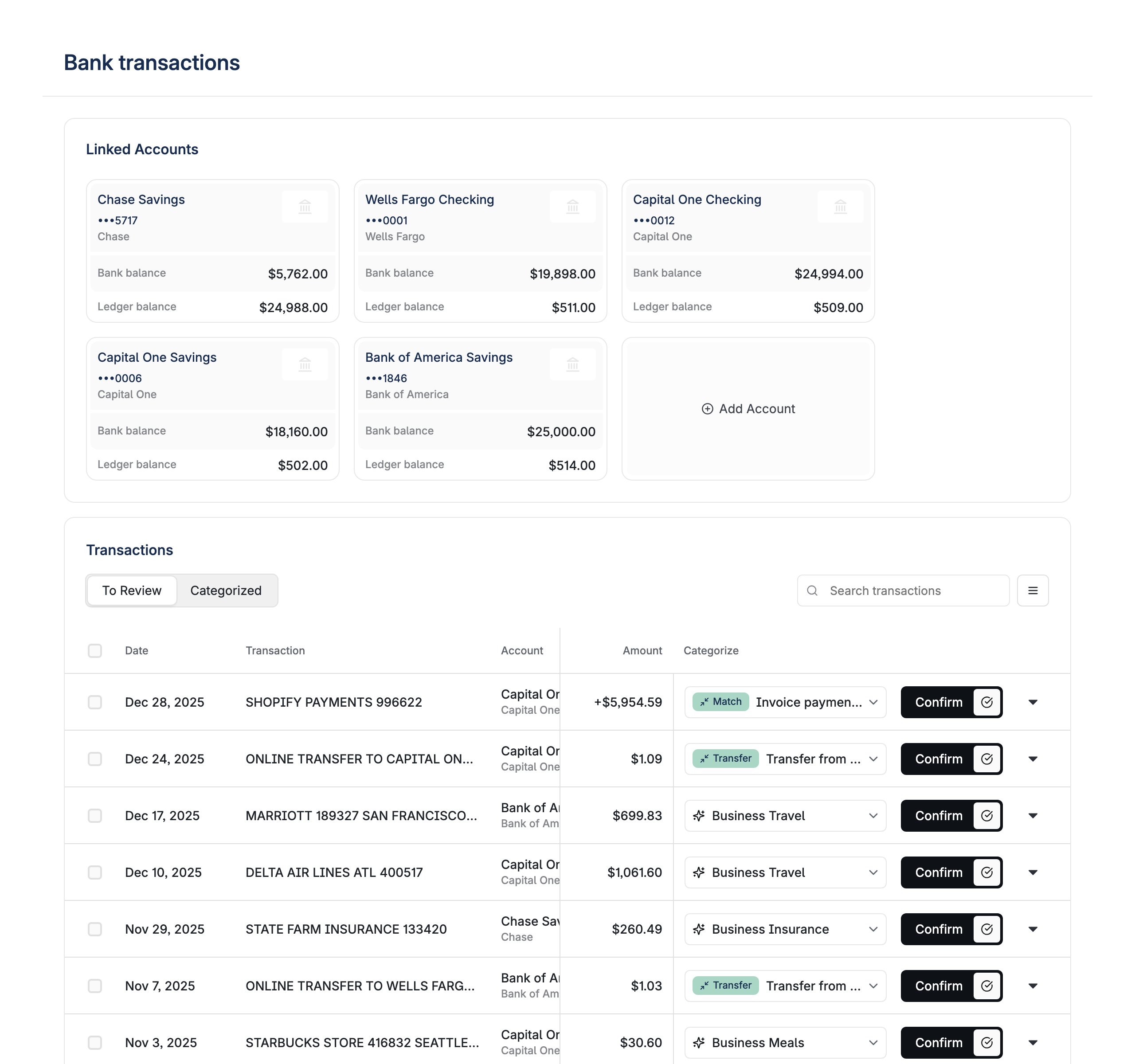 Bank Accounts and Transactions