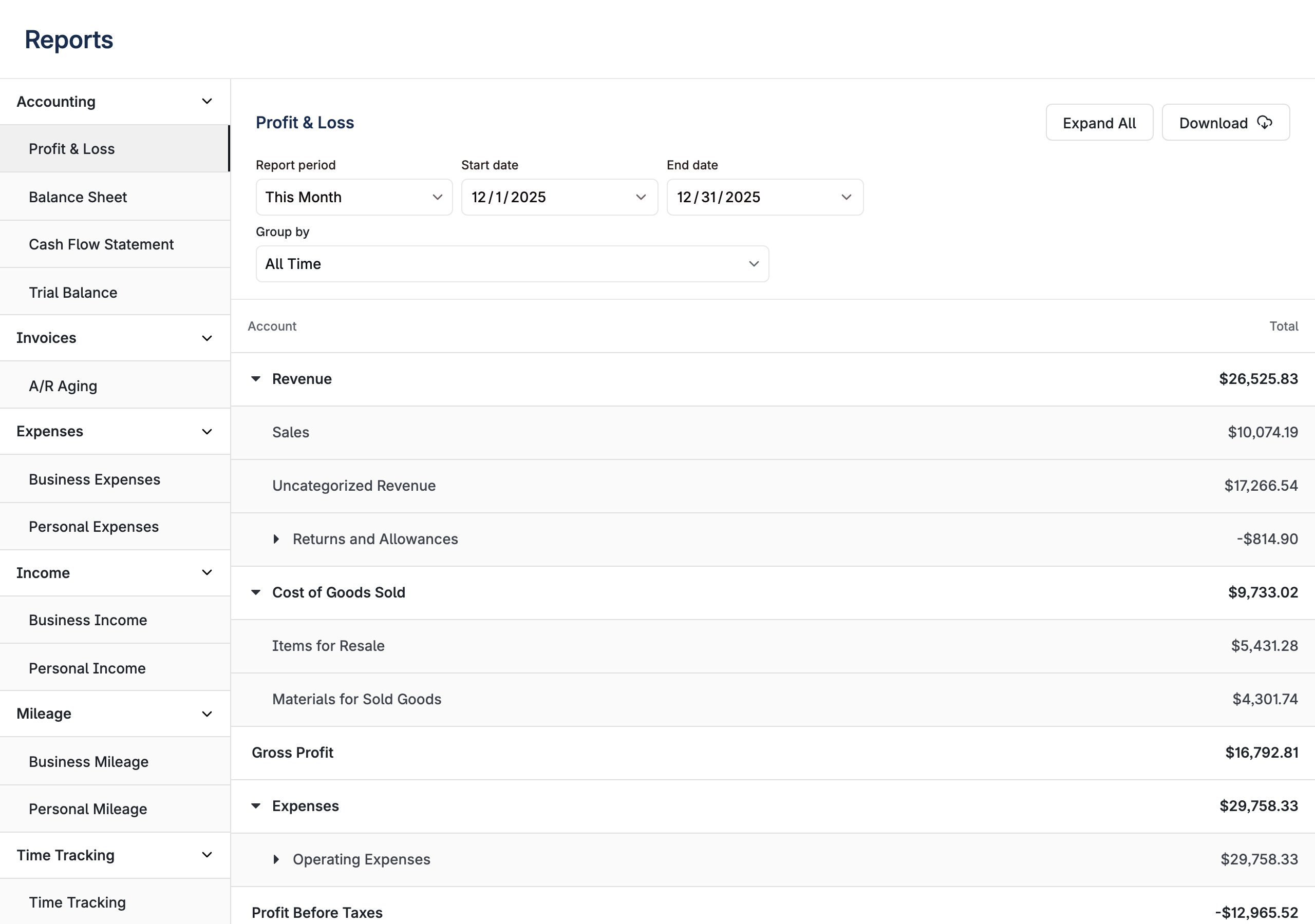 Reports desktop