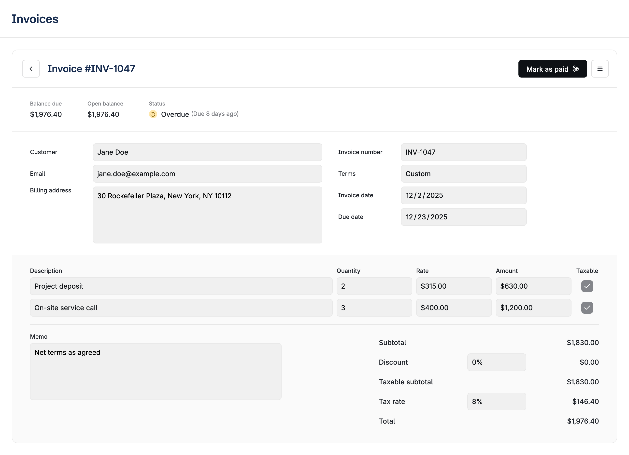 Invoices Detail