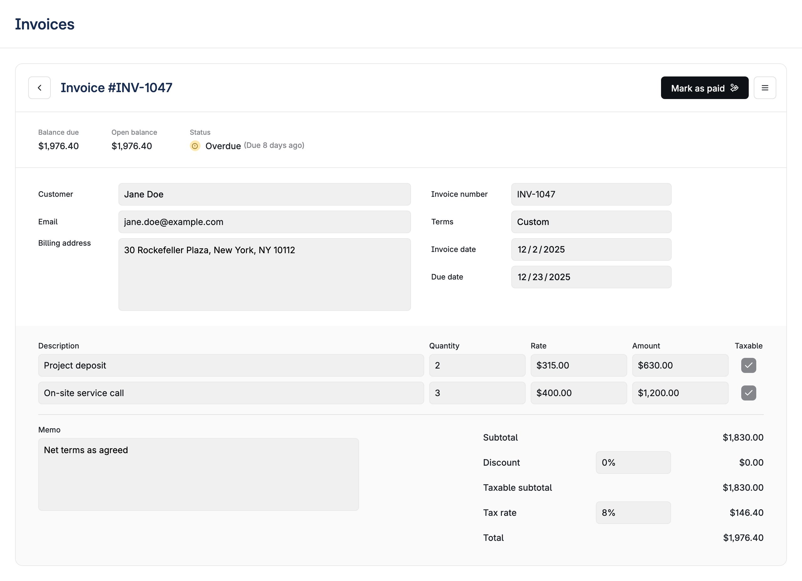 Invoices Detail