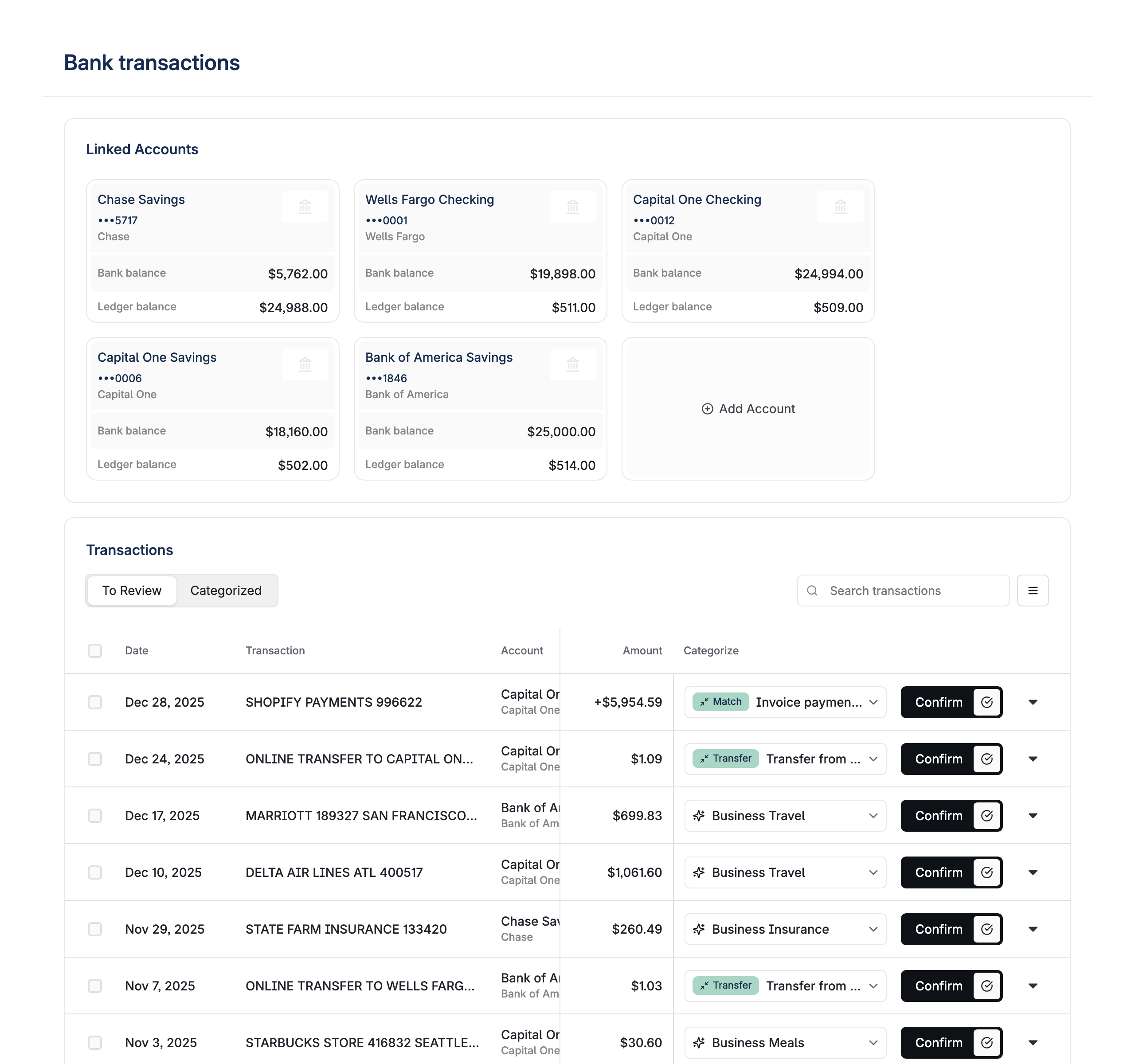 Bank Accounts and Transactions