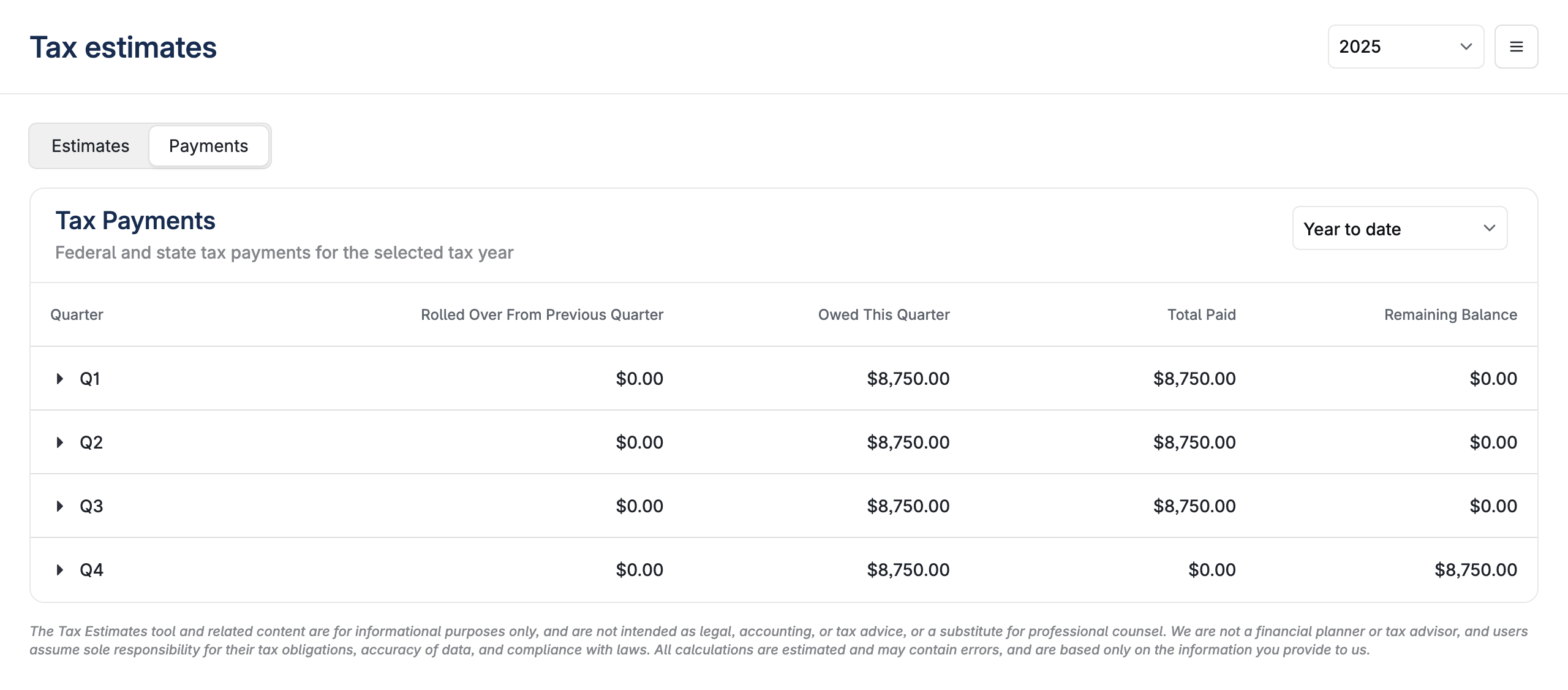 Tax Payments