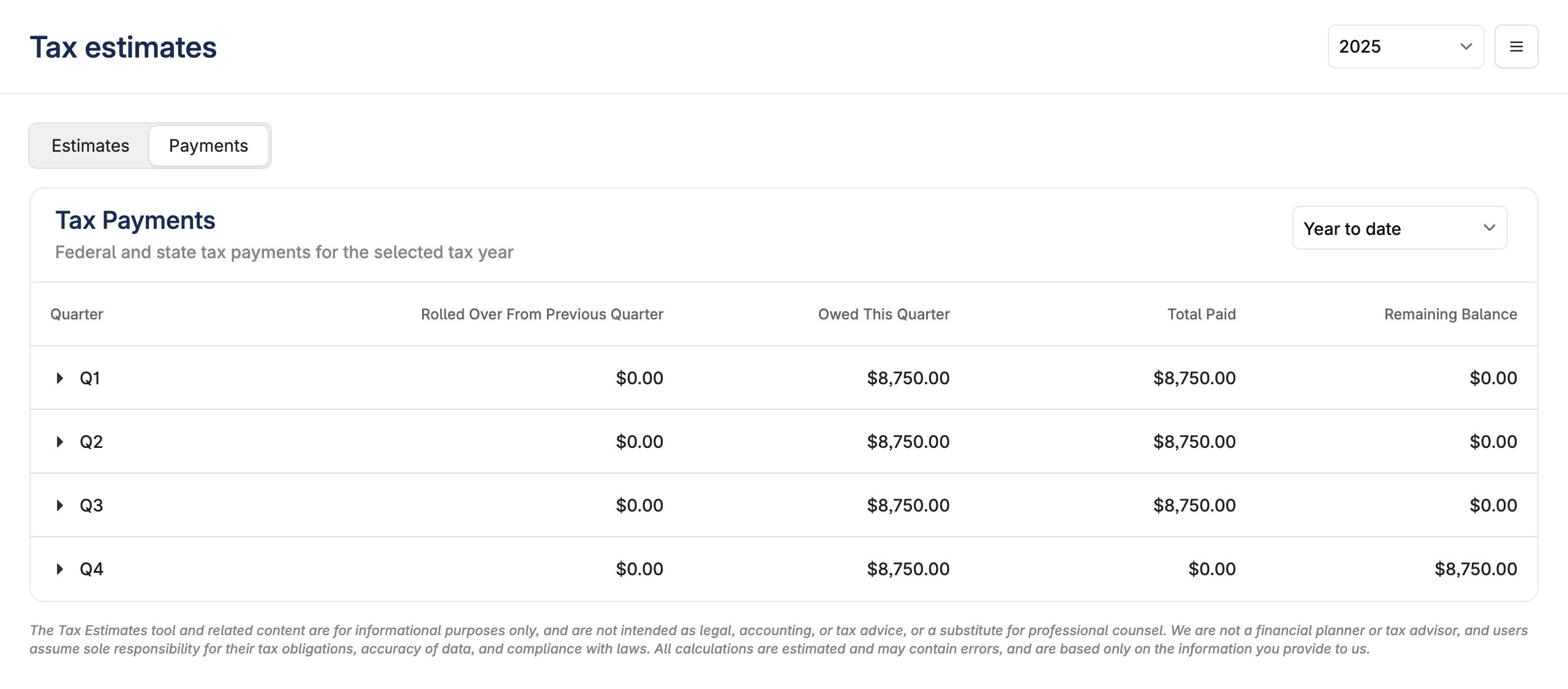 Tax Payments