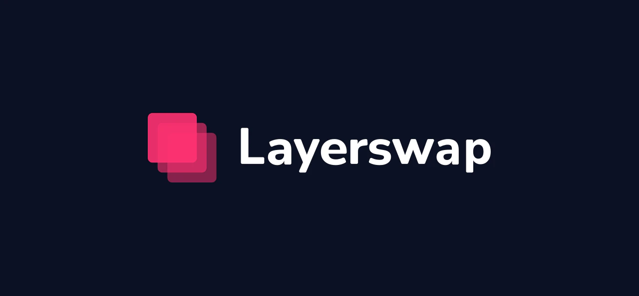 Layerswap logo on Layerswap blue background