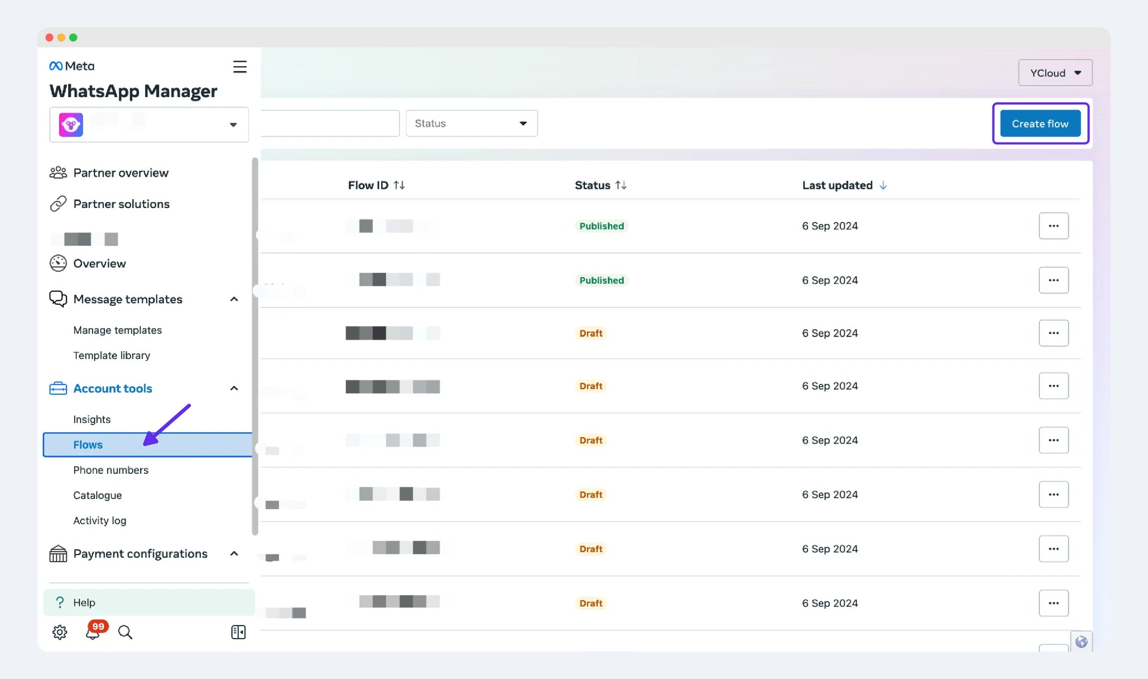 Captura de pantalla del producto YCloud