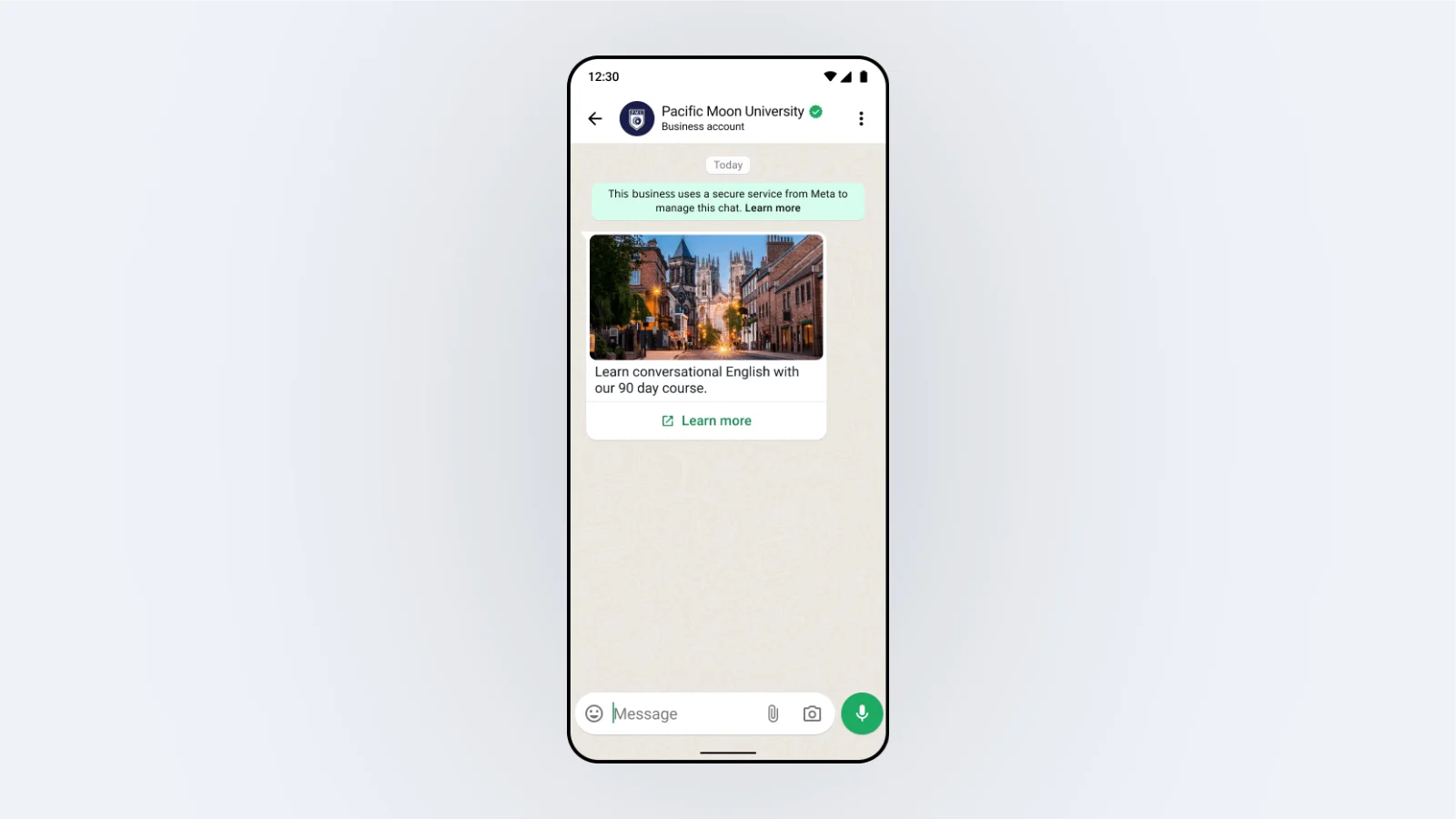 Mensaje multimedia como mensaje de bienvenida
