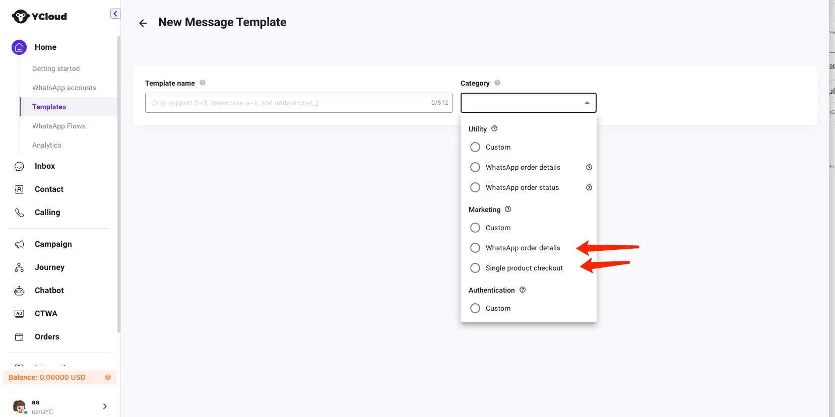 YCloud product screenshot