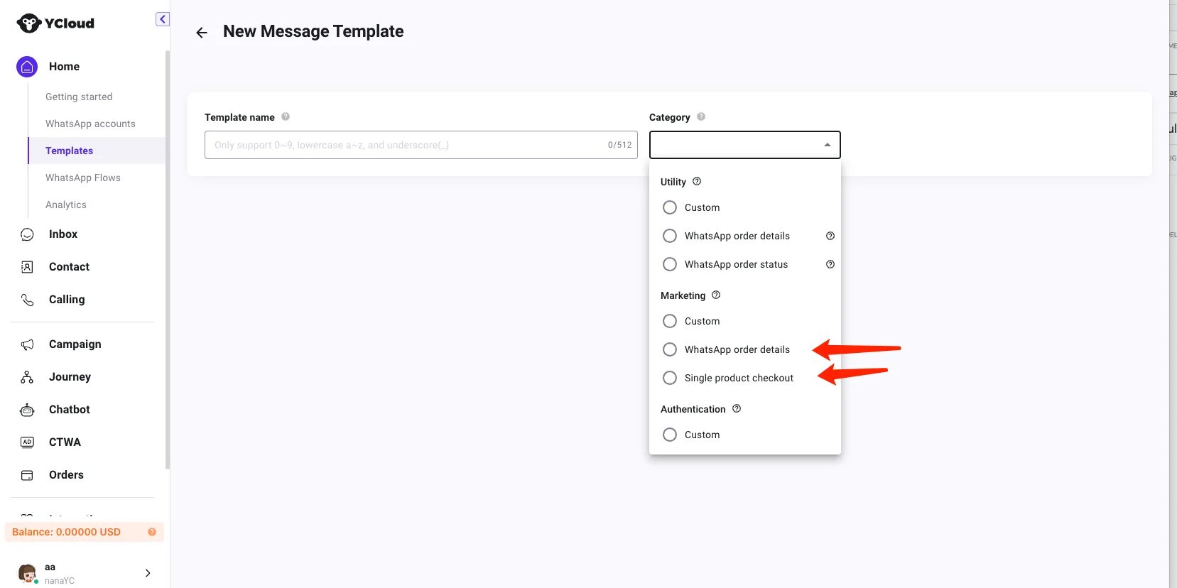 YCloud product screenshot