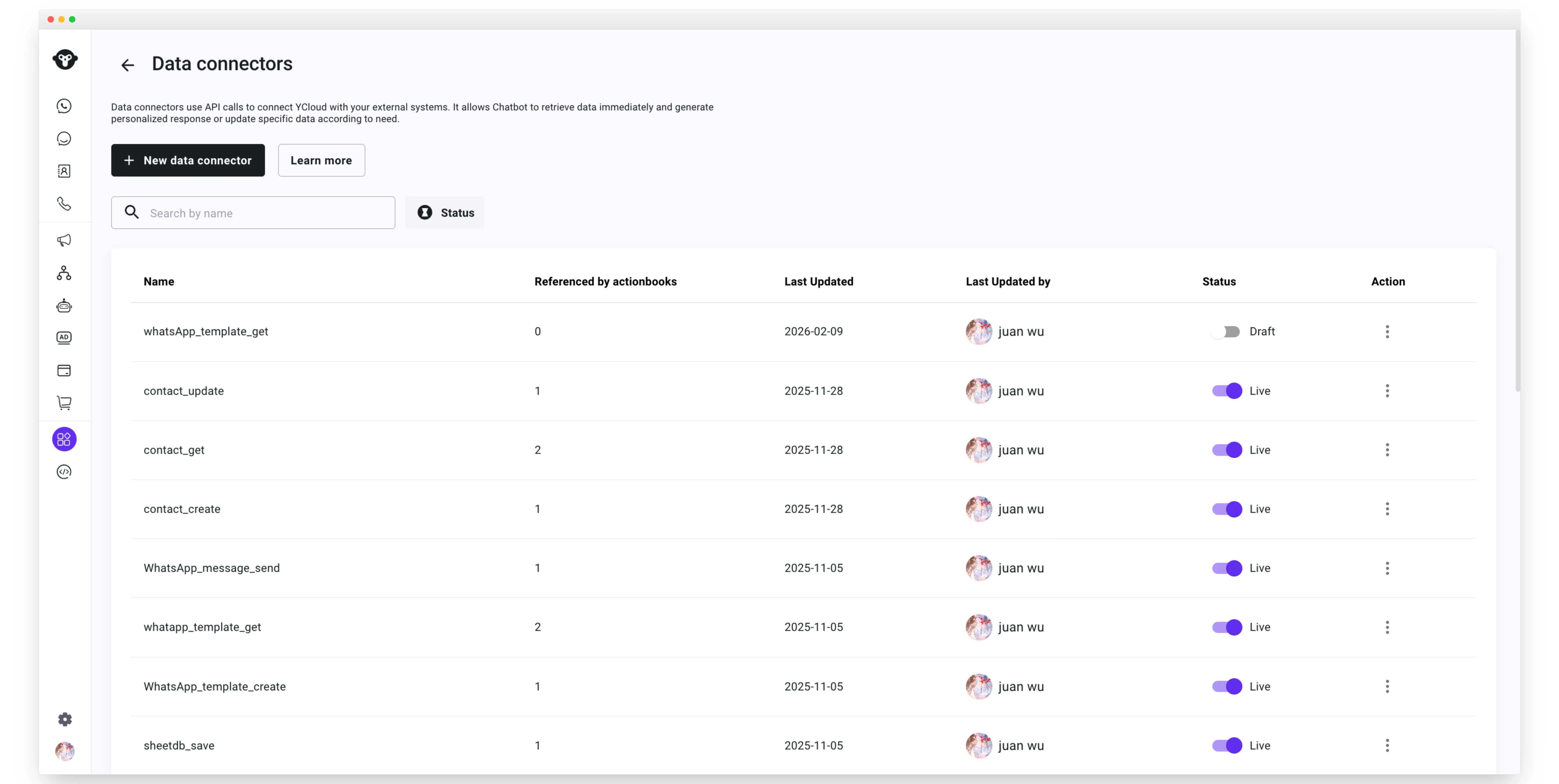 YCloud product screenshot