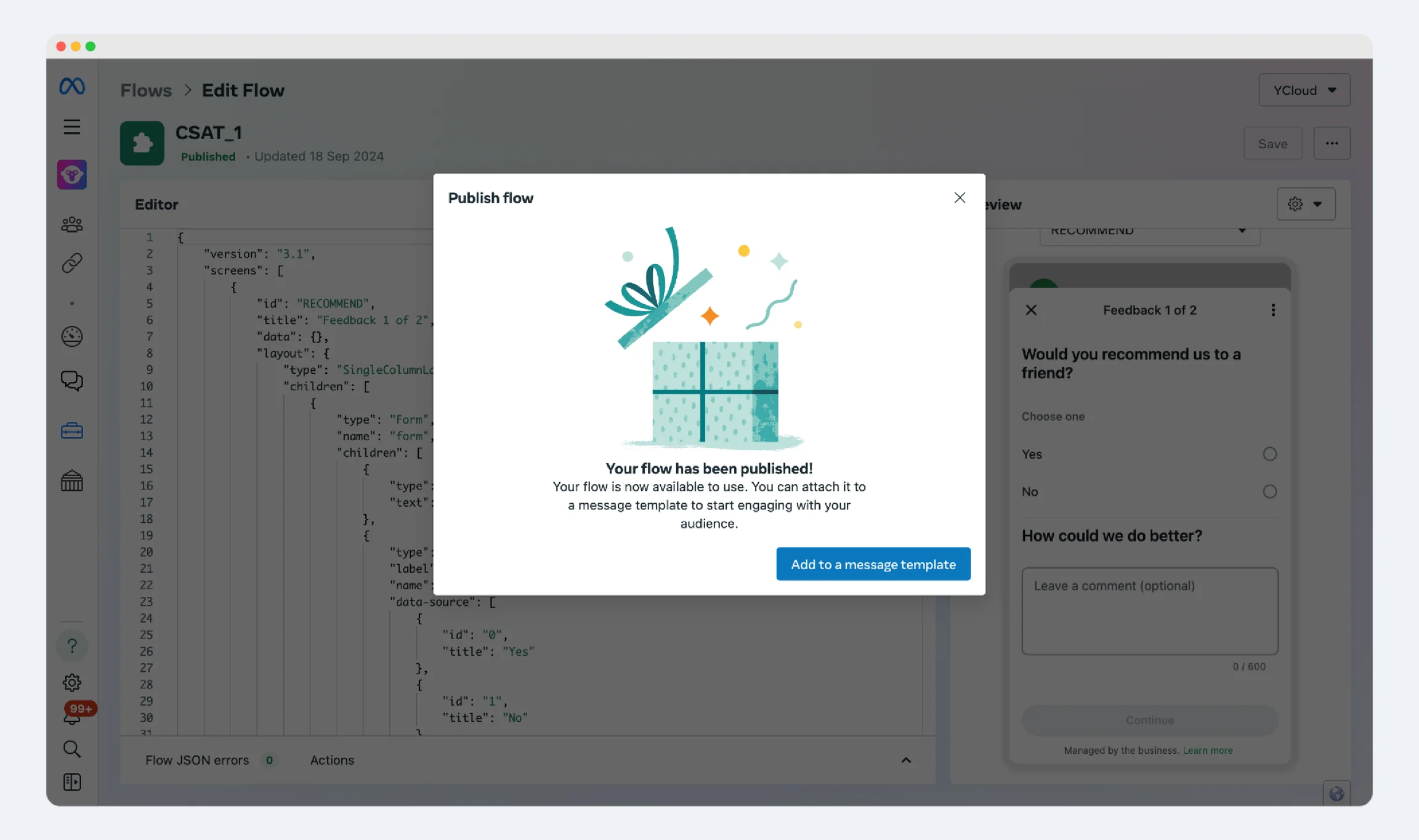Captura de tela do produto YCloud