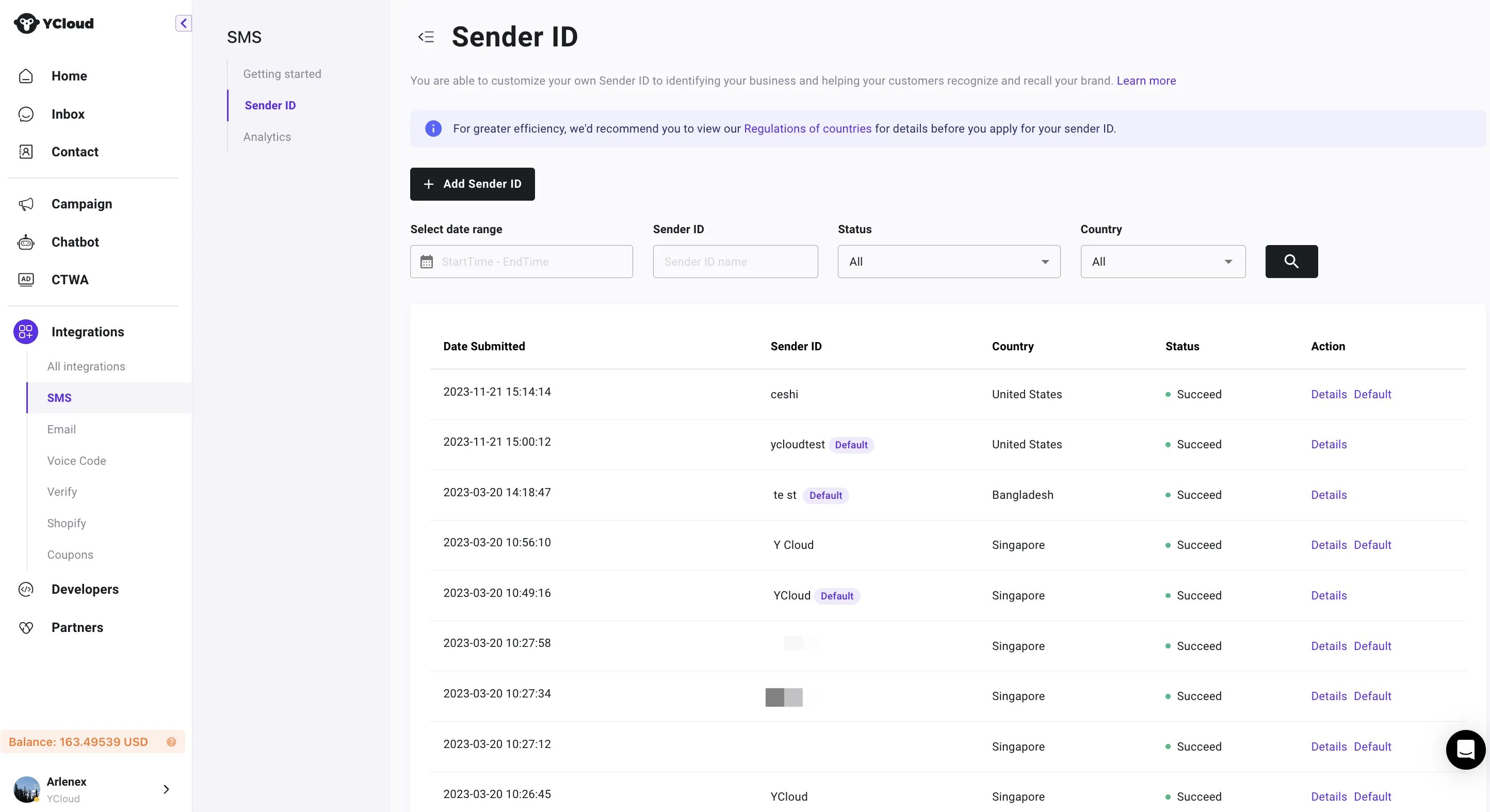YCloud product screenshot