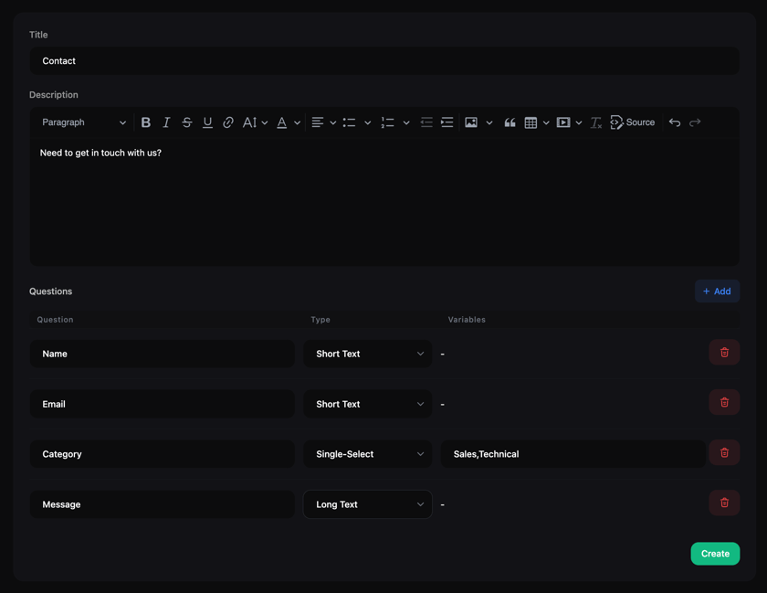 Custom Forms - LeaderOS Documentation