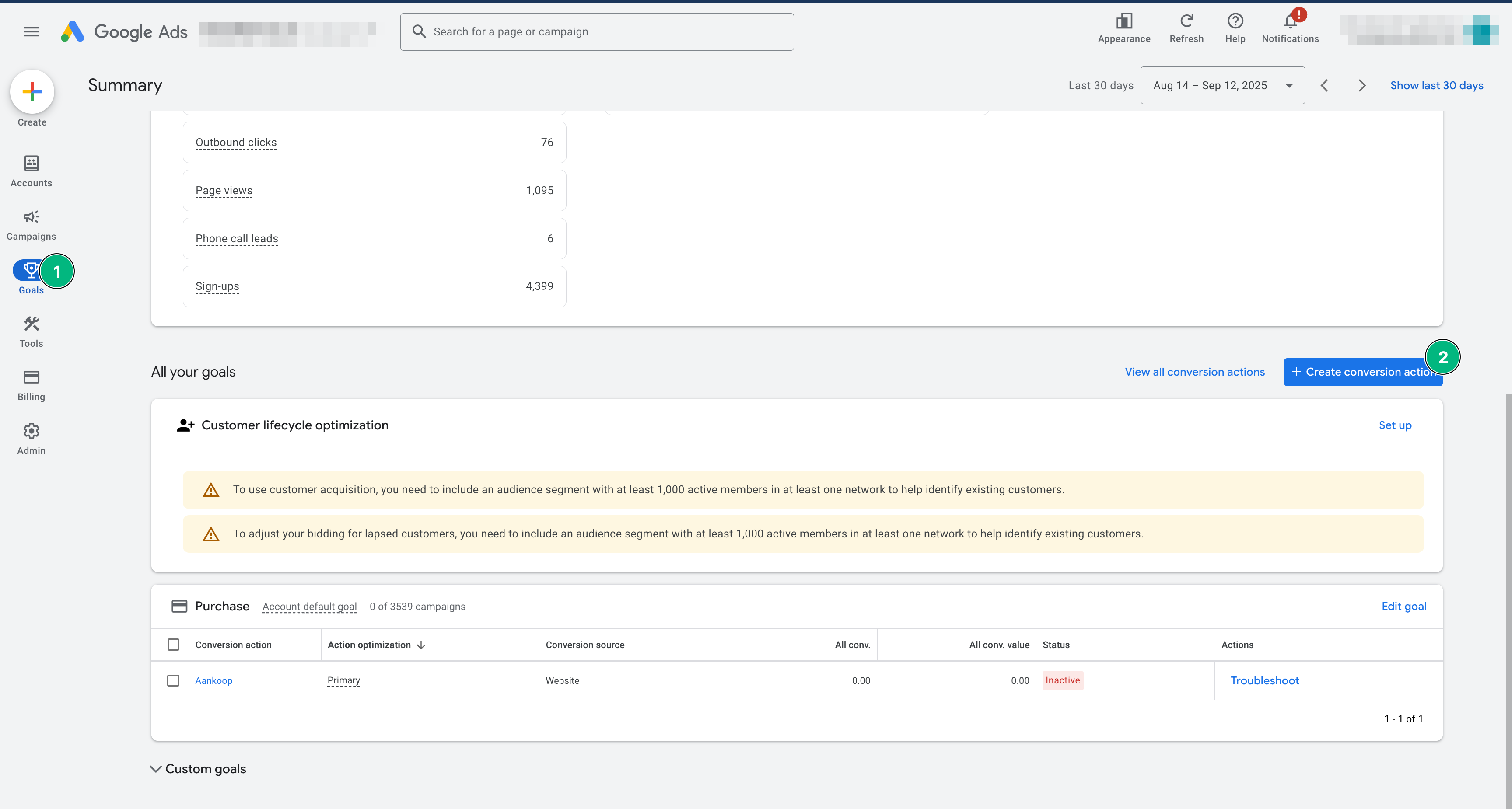 New conversion action