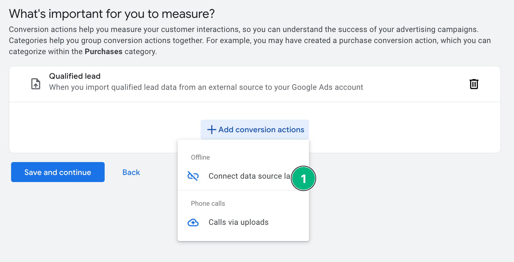 Add conversion actions