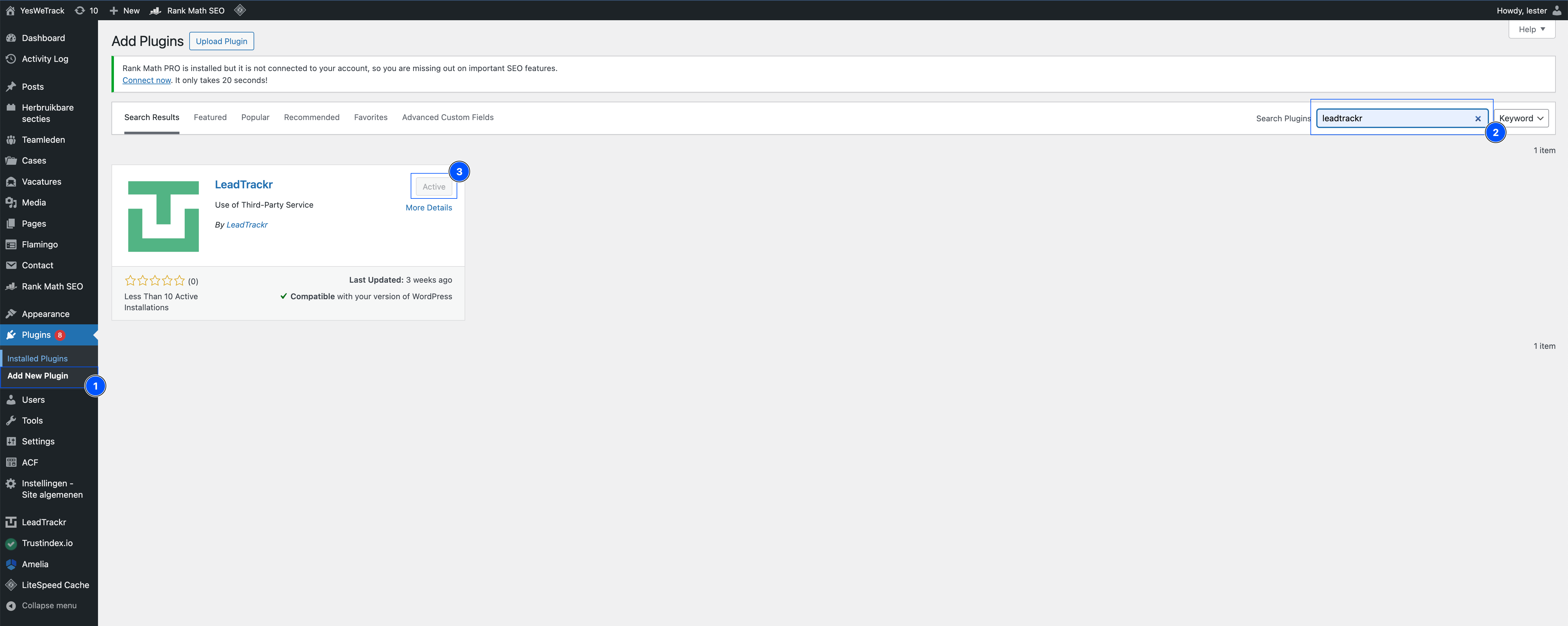 Install LeadTrackr plugin