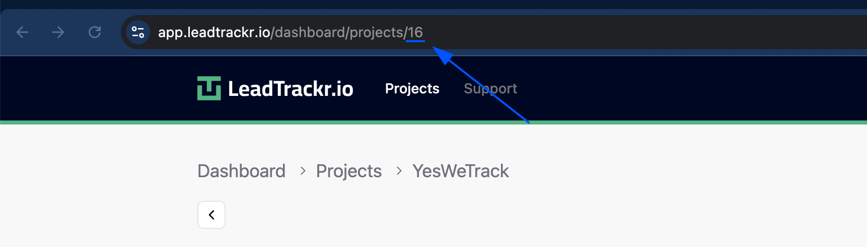 Find project ID in URL
