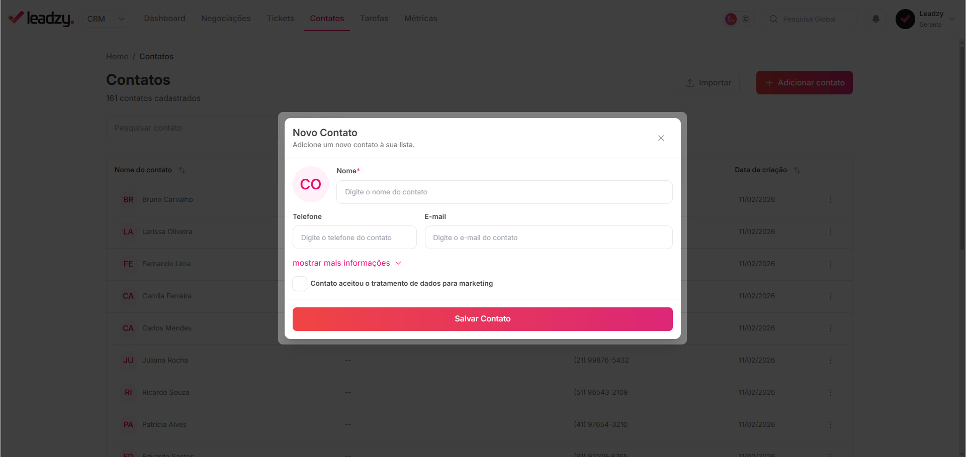 Adicionar Extensão