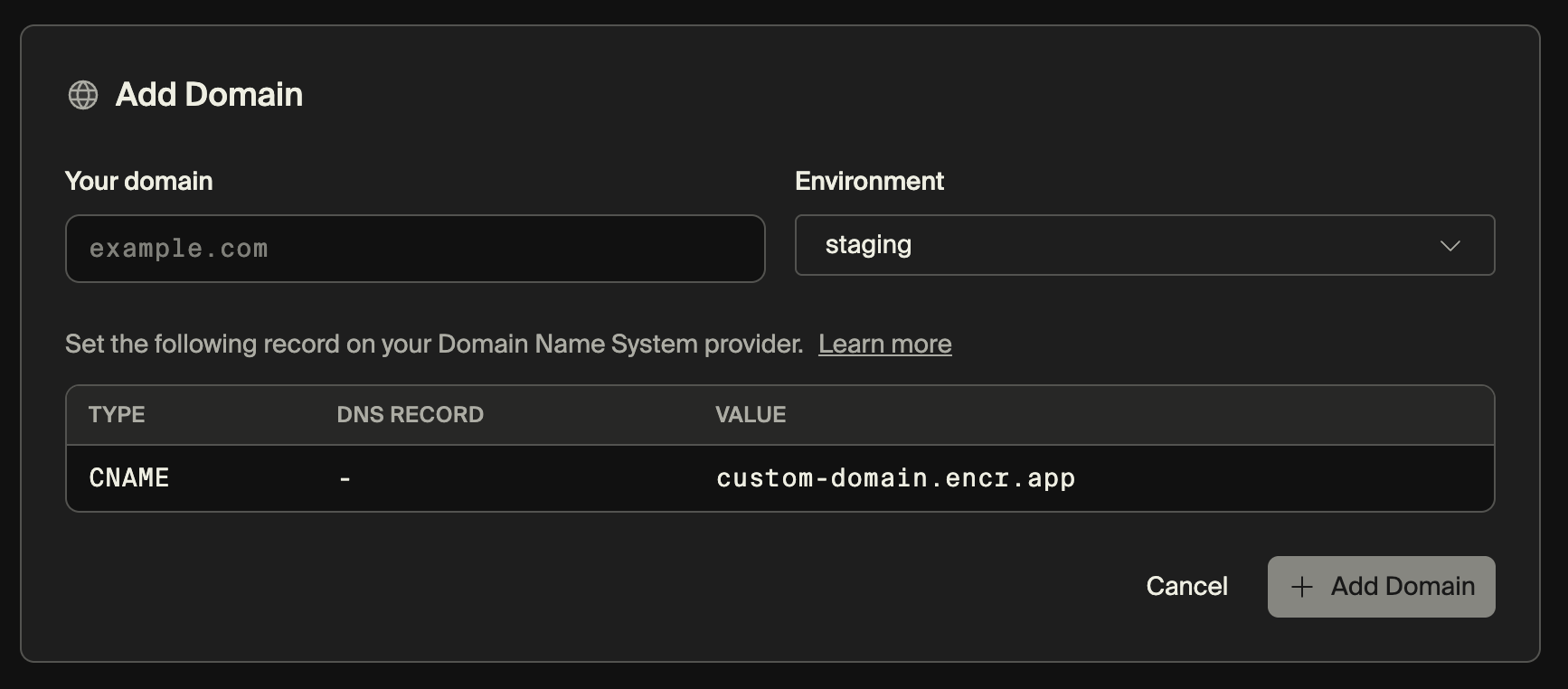 Custom Domains - Leap