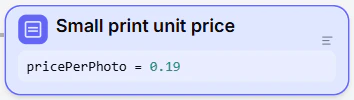 An Assignment element setting pricePerPhoto to 0.19