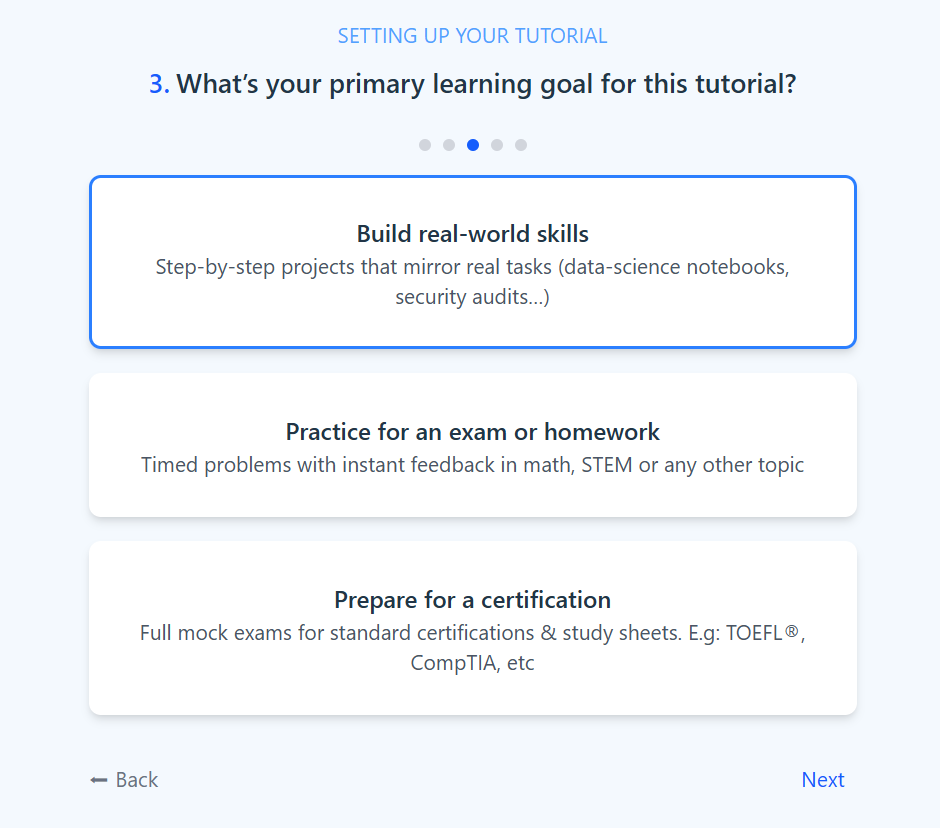 Primary learning goal