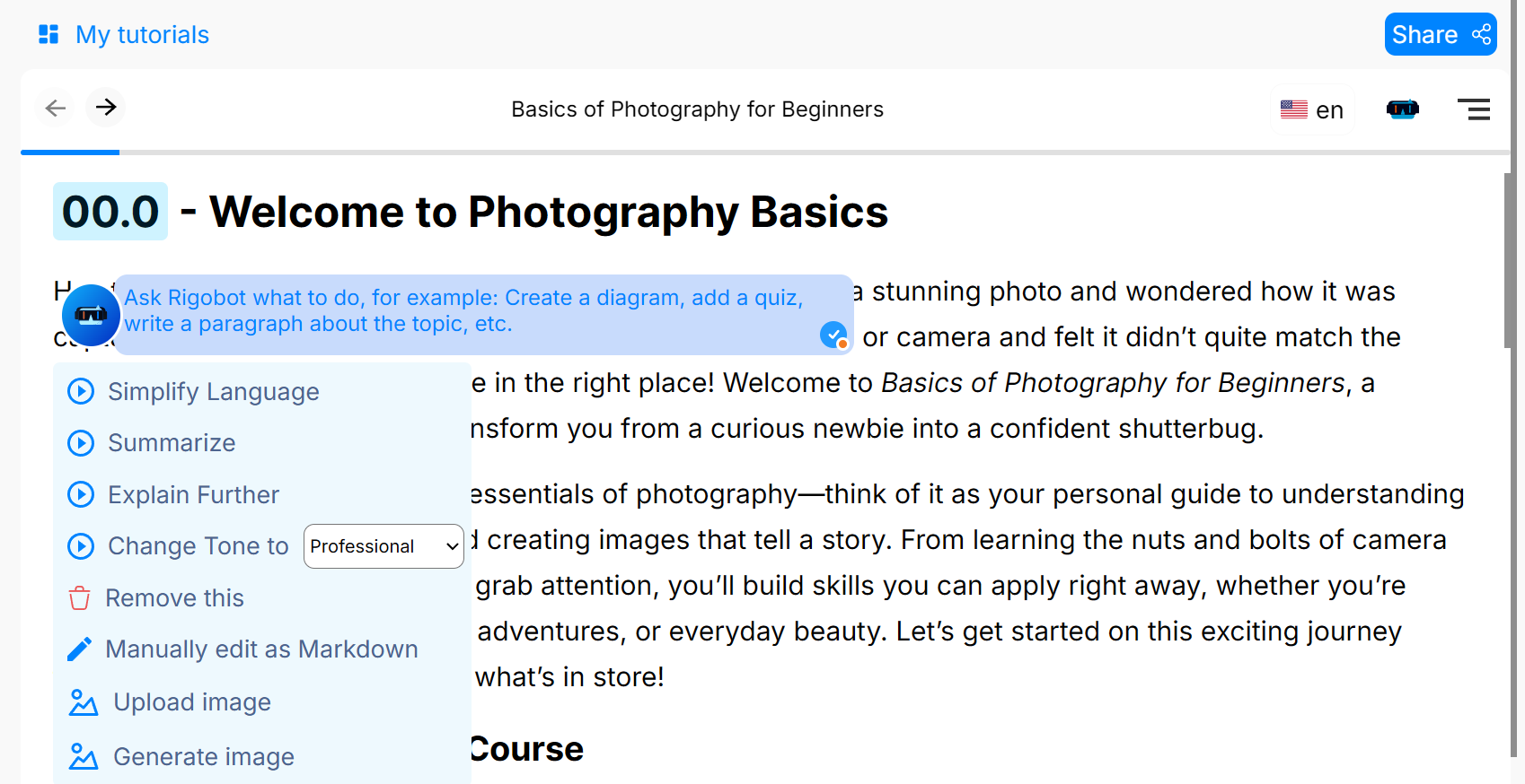 Block-level AI editing