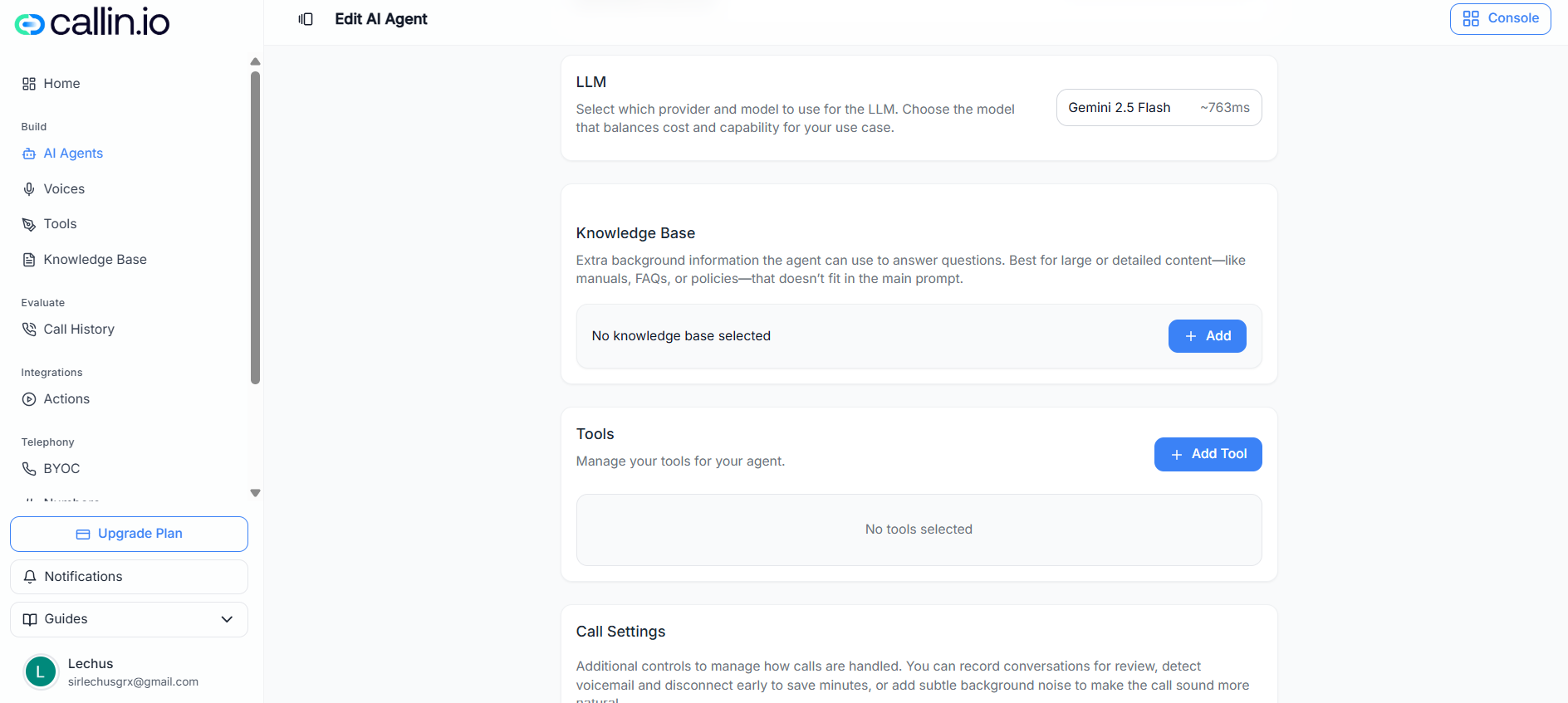 Select Knowledge Base panel while editing an agent, with a source switch for Files or Web URLs and a list of groups