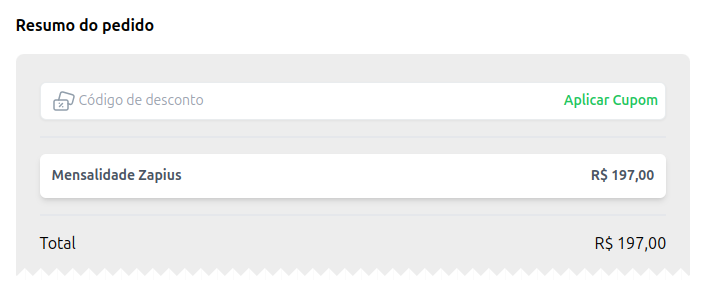 imagem da tela para verificar o pedido