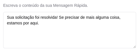 imagem do campo de conteúdo da mensagem rápida