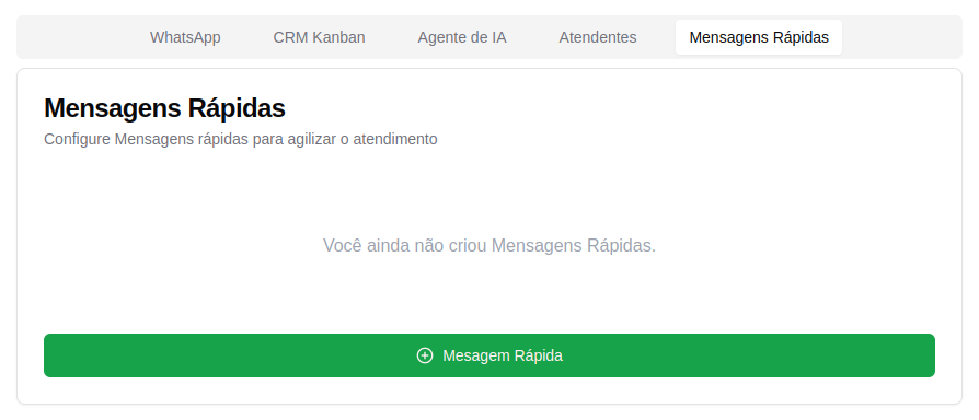 imagem da área de mensagens rápidas